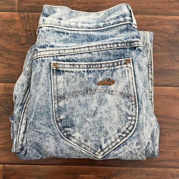 Vintage Acid Wash Chic Blue Distressed Mom High Waisted Denim Jeans Boho Casual - Picture 2 of 9